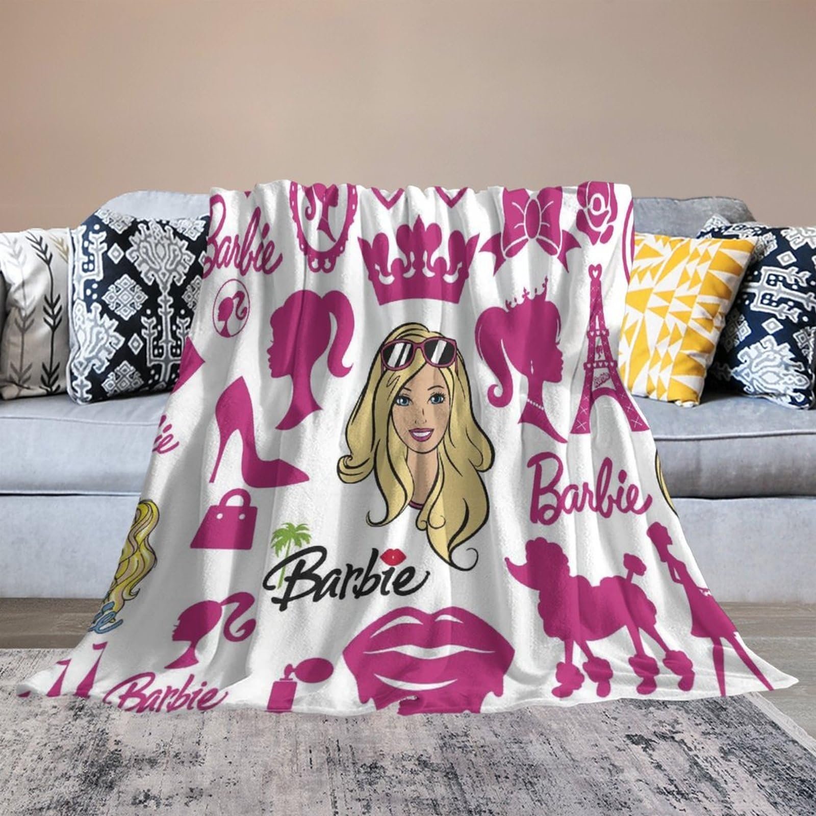 Amazon｜Barbie バービー 毛布 シングル ブランケット タオルケット 春